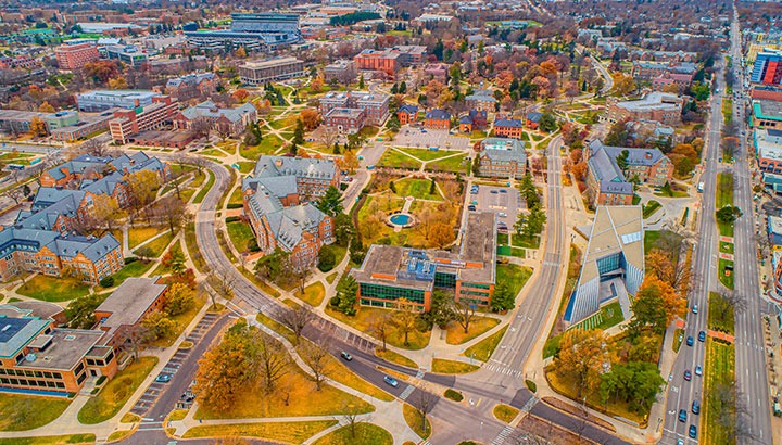 Aerial View Michigan Fall Colors