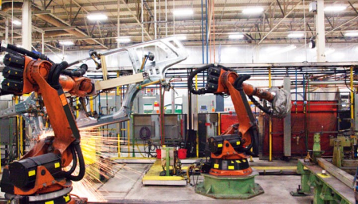 Robots Manufacture An Automobile