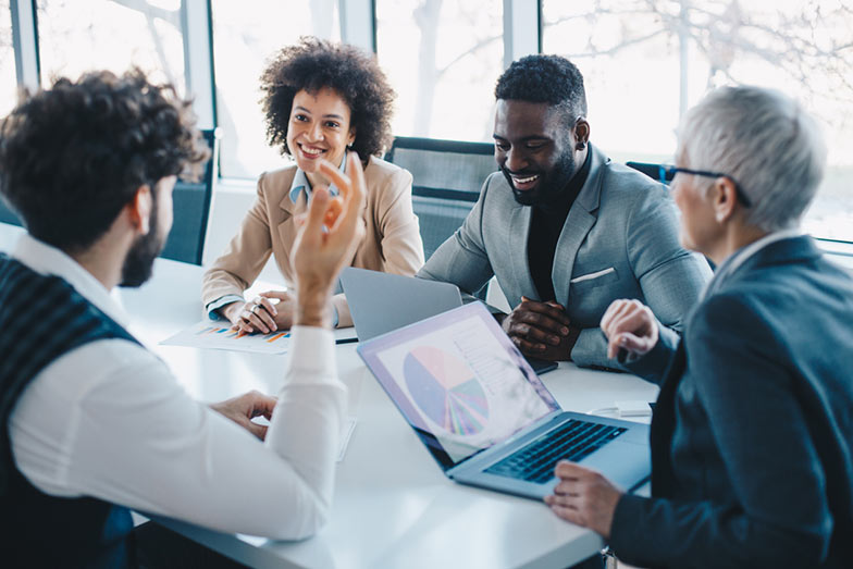 Businesspeople having a meeting at the conference room.