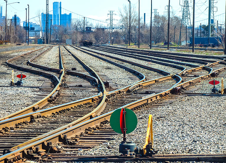 Small Detroit automotive railyard near factory