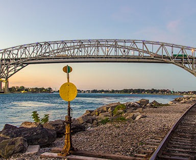 International Blue Water Bridge Crossing Between Port Huron, Mic