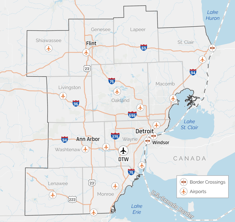 Detroit Regional Map