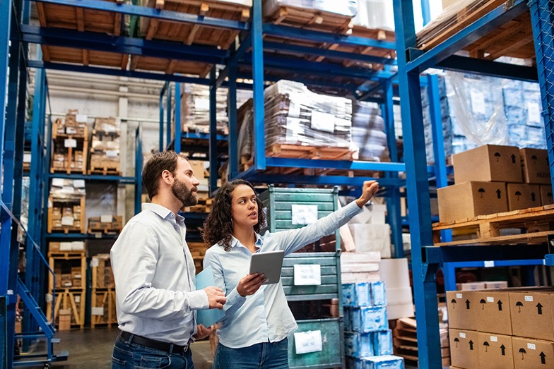 Man and woman in Fulfillment Center