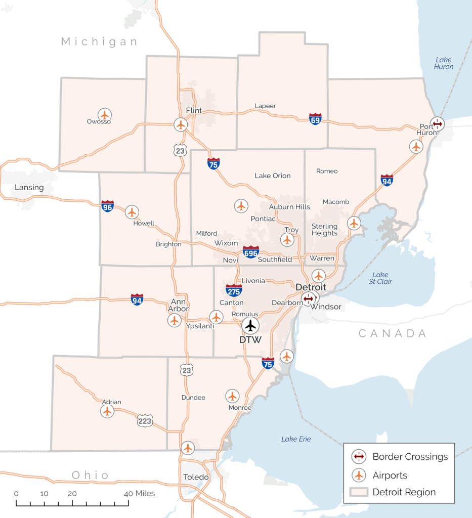 Detroit Logistics Infrastructure Map