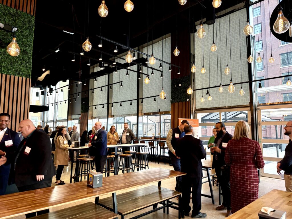 Room of people networking