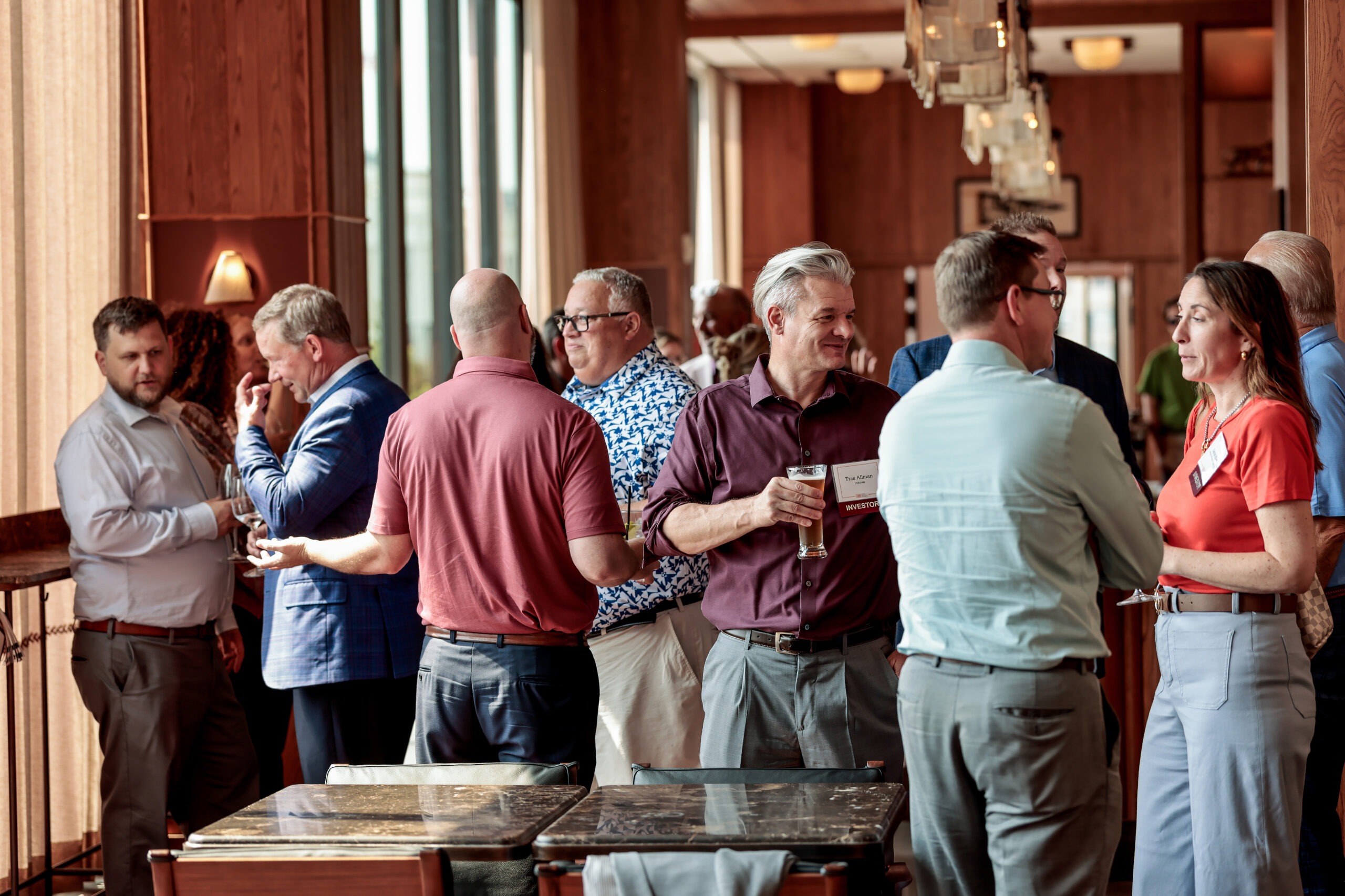 Crowd of people at a networking event