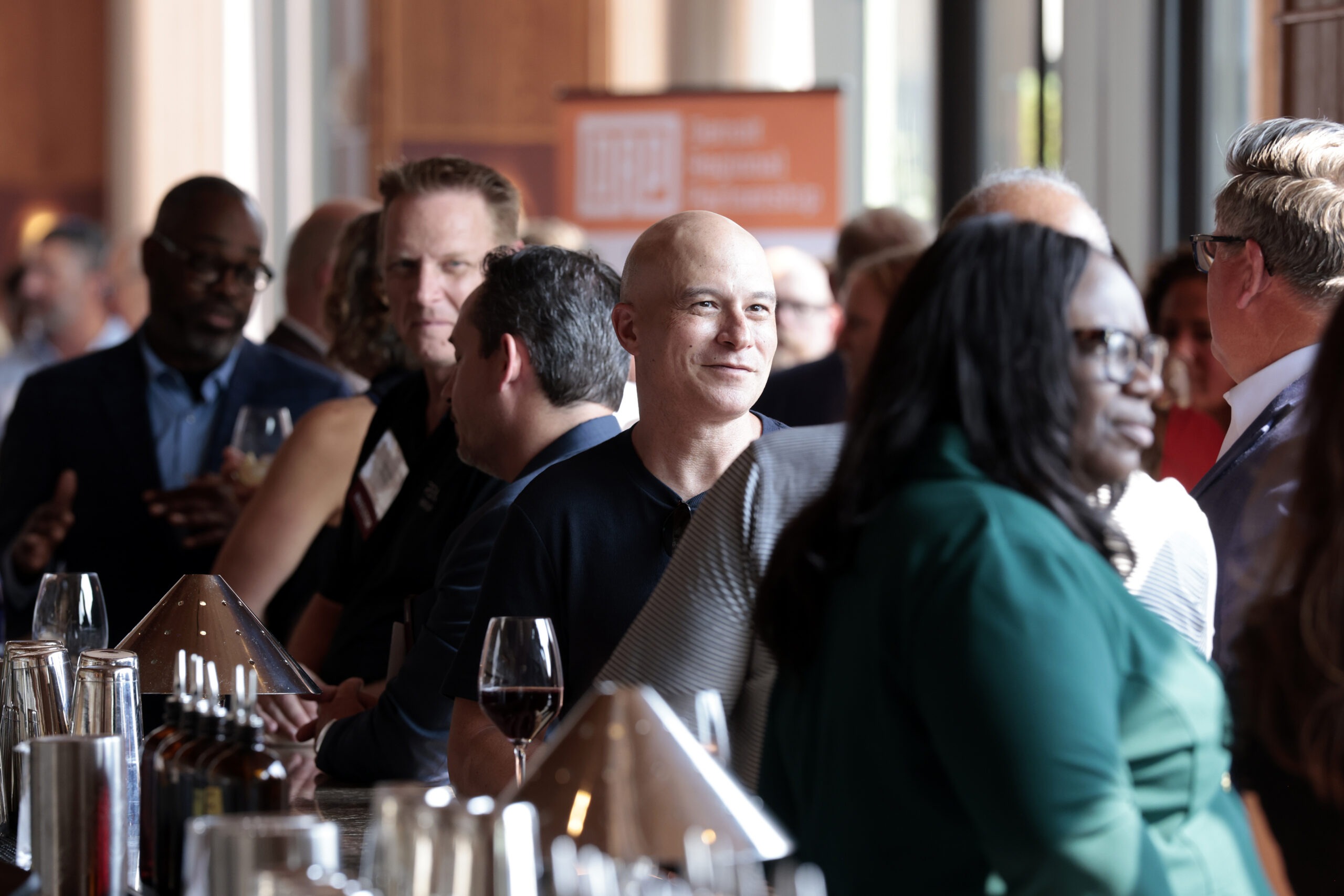 Crowd at a networking event